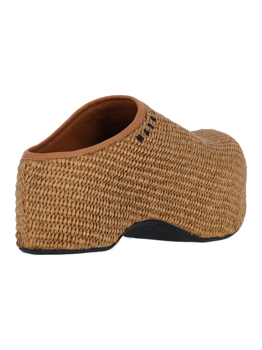 Marni Heel Sandals With Woven Texture Platform