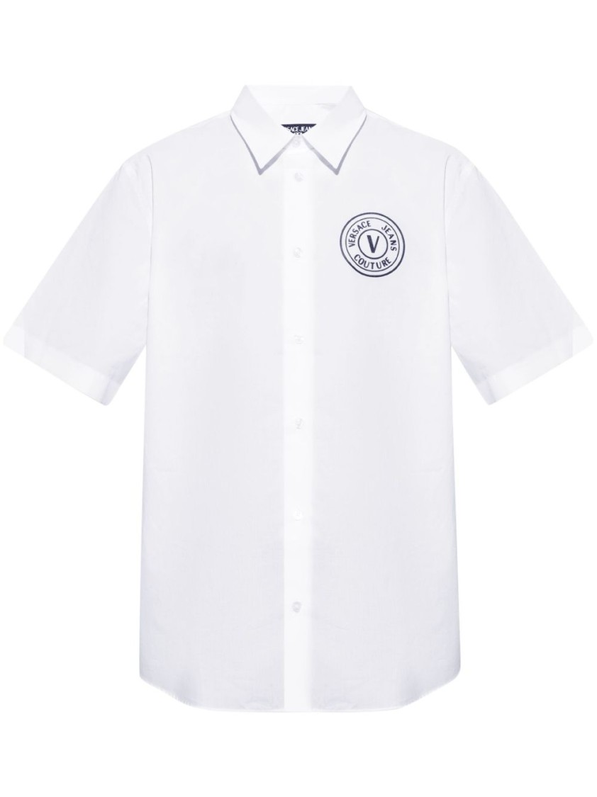VERSACE JEANS COUTURE VERSACE JEANS COUTURE SHORT-SLEEVED WHITE COTTON SHIRT 