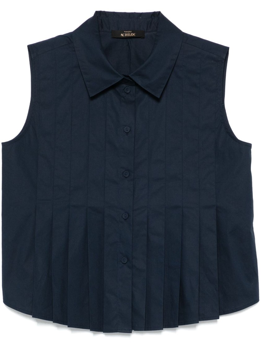 Twinset Twin-set Navy Blue Sleeveless Shirt