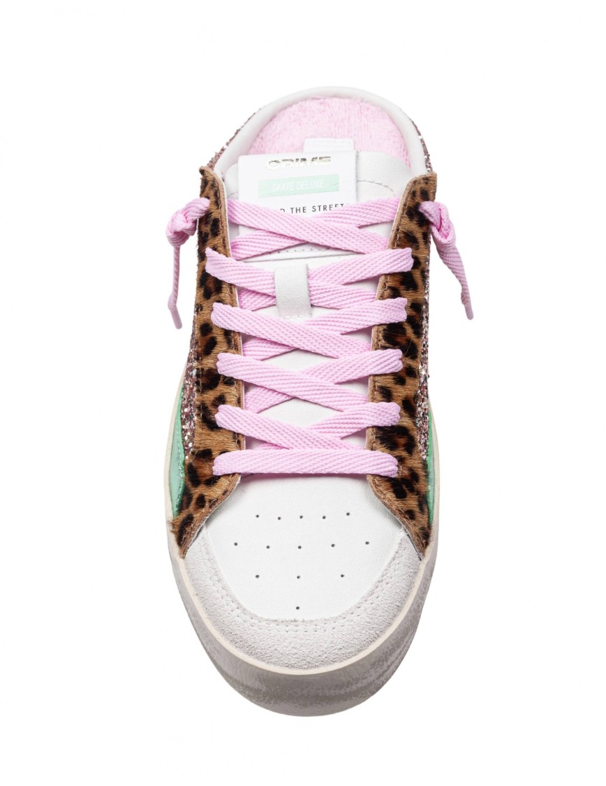 Crime London Crime Sneakers Deluxe Pink Glitter Sabot