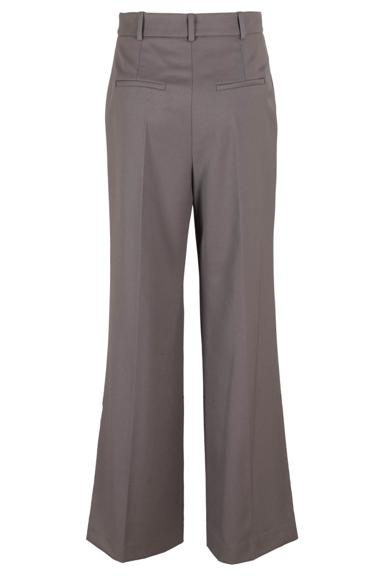 Low Classic Basic Long Wide Leg Wool Pants In Purple