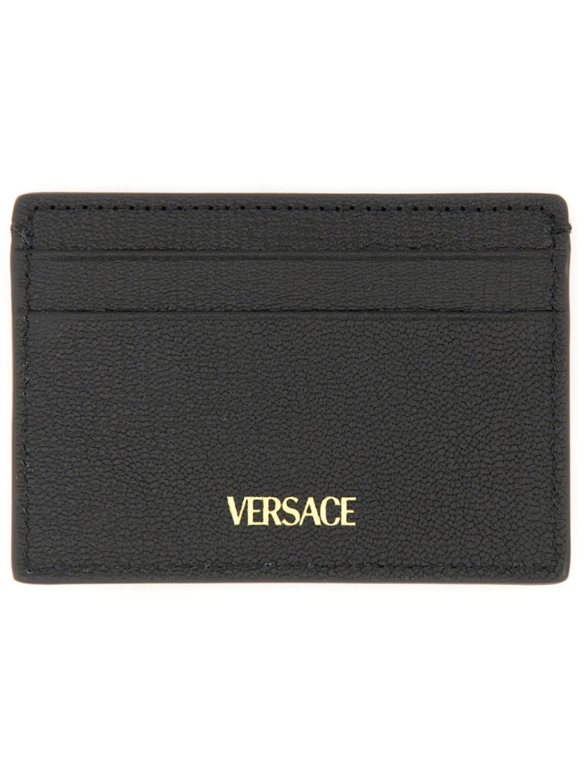 Versace Jellyfish Biggie Card Case In Black