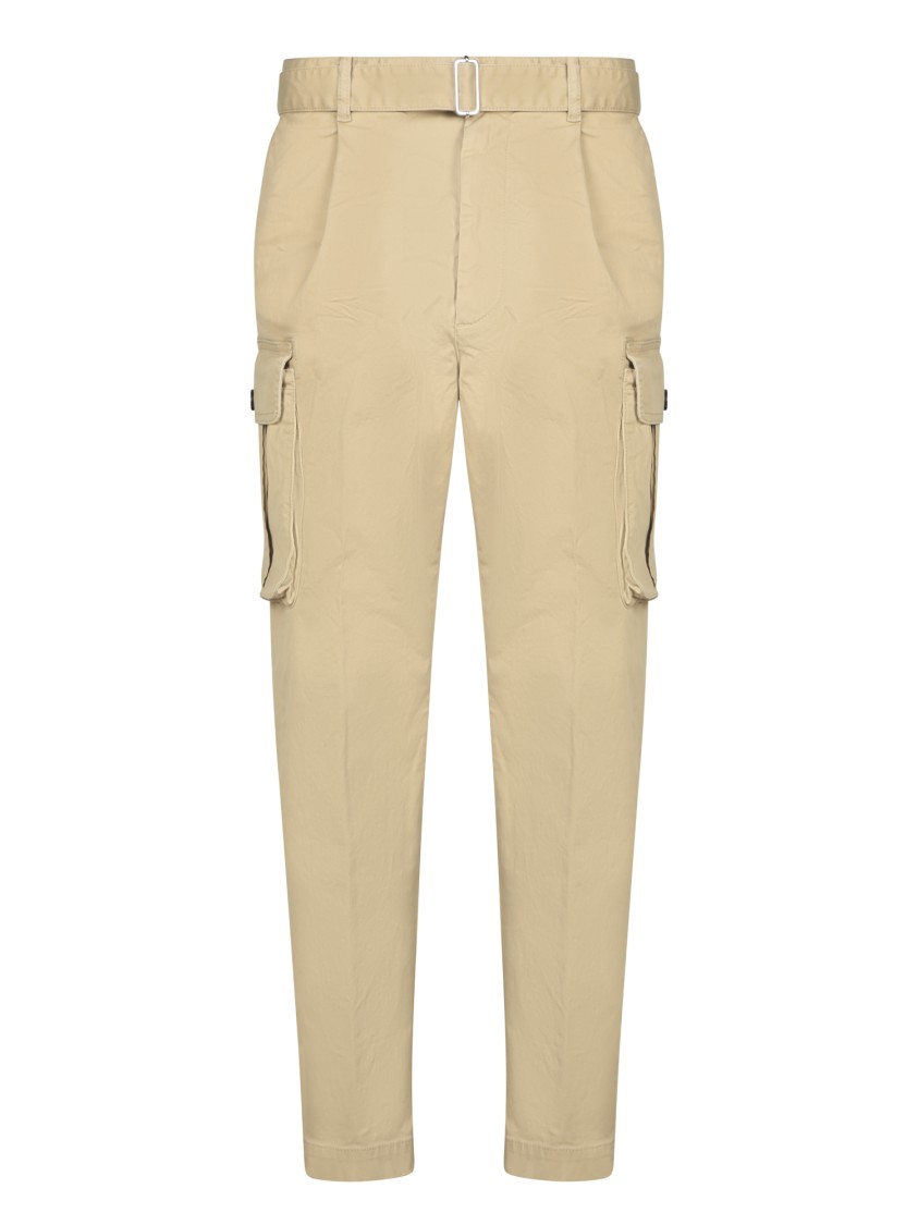 DSQUARED2 DSQUARED2 BEIGE TROUSERS WITH TAILORED FIT AND CARGO POCKETS