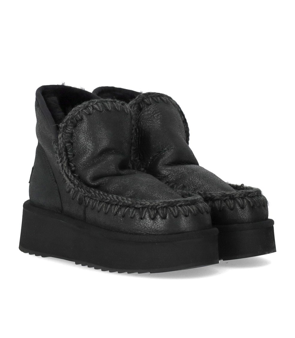Shop Mou Mini Eskimo Platform Black Boot