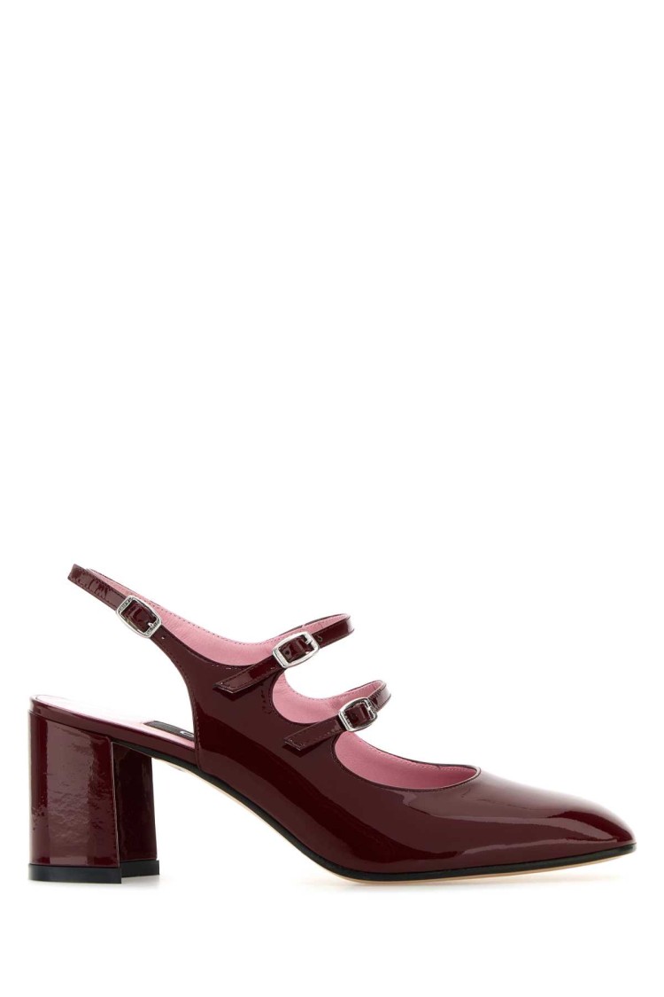 Carel Paris Leather Block Heel Double Strap Pumps In Black