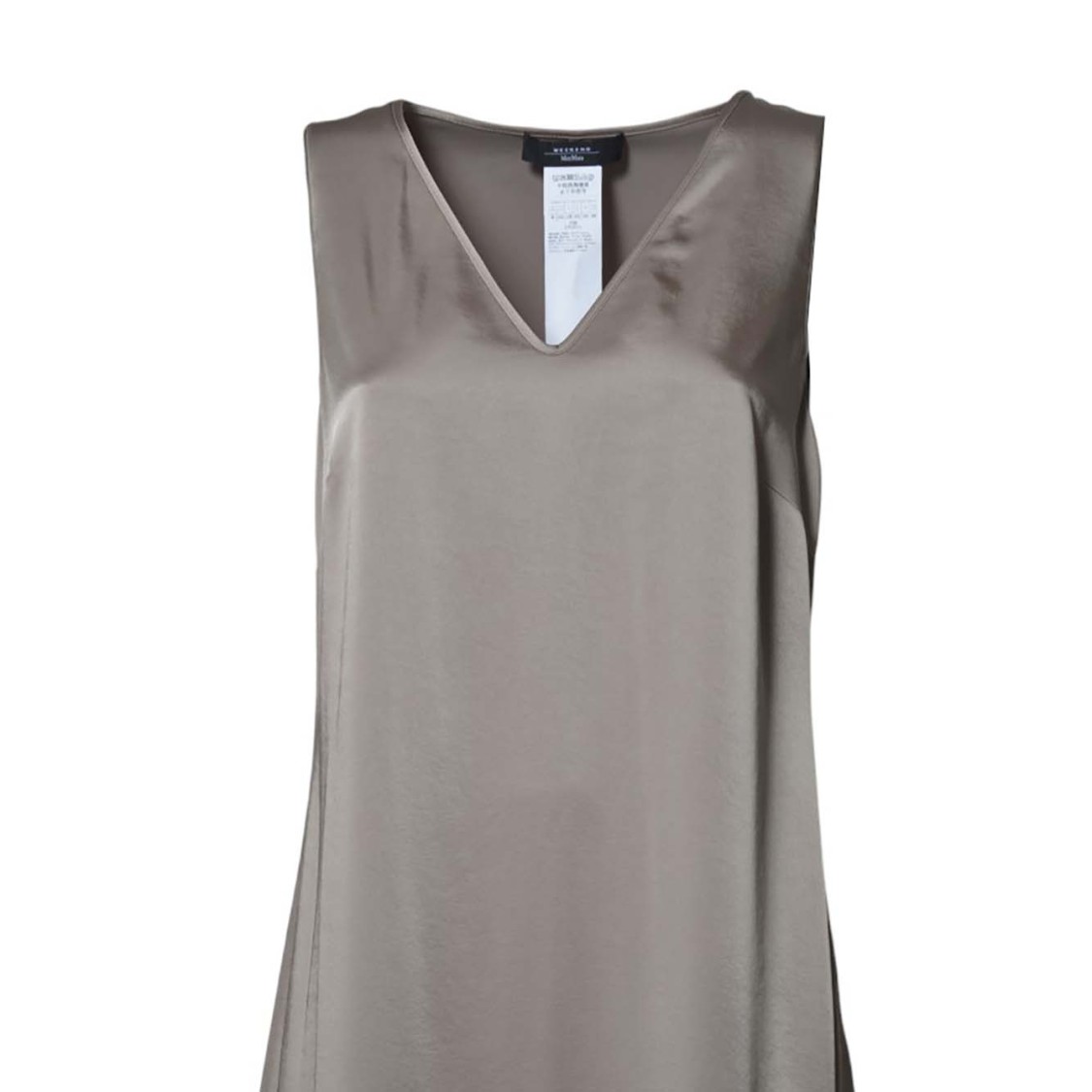Max Mara Sleeveless Maxi Dress With V-neckline And Flowing Silhouette In Gray