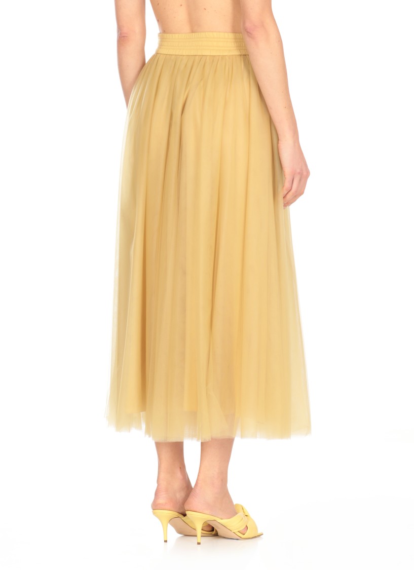 Fabiana Filippi A-line Tulle Midi Skirt In Yellow