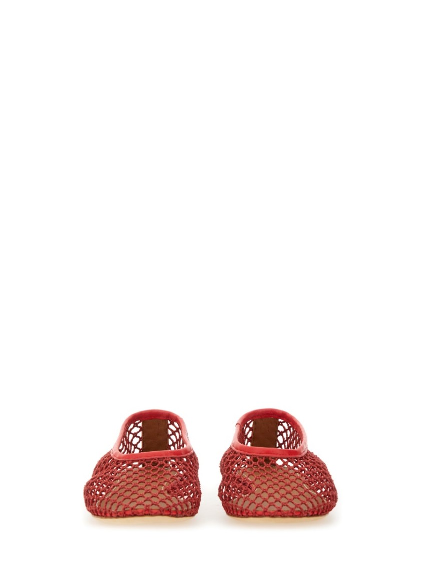 Staud Alba Ballet Flats Red Netting In Red