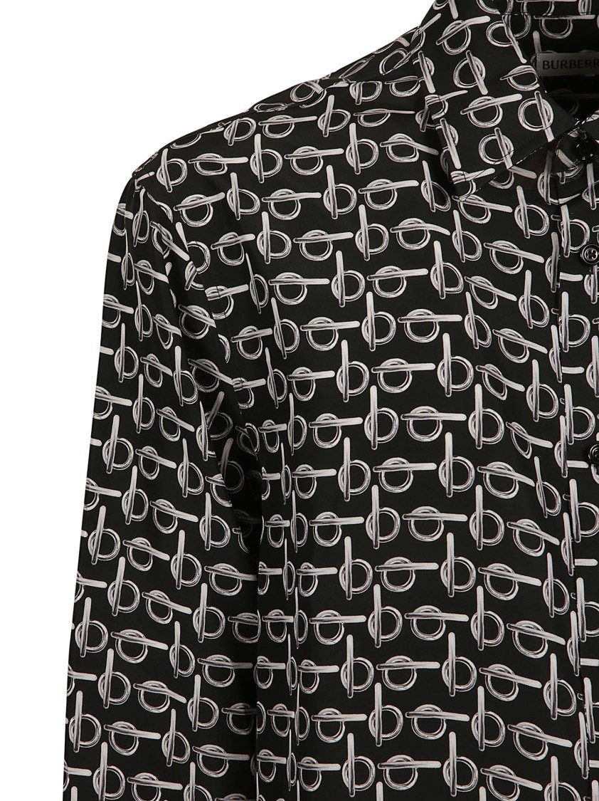 Burberry Long Sleeve Shirt With All-over Monogram Print