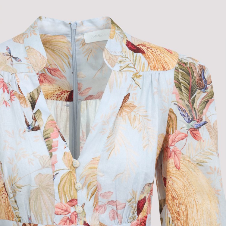 ZIMMERMANN ASCENSION ワンピース Ascension Billow Maxi Dress Aqua Palm Floral Online | Zimmermann