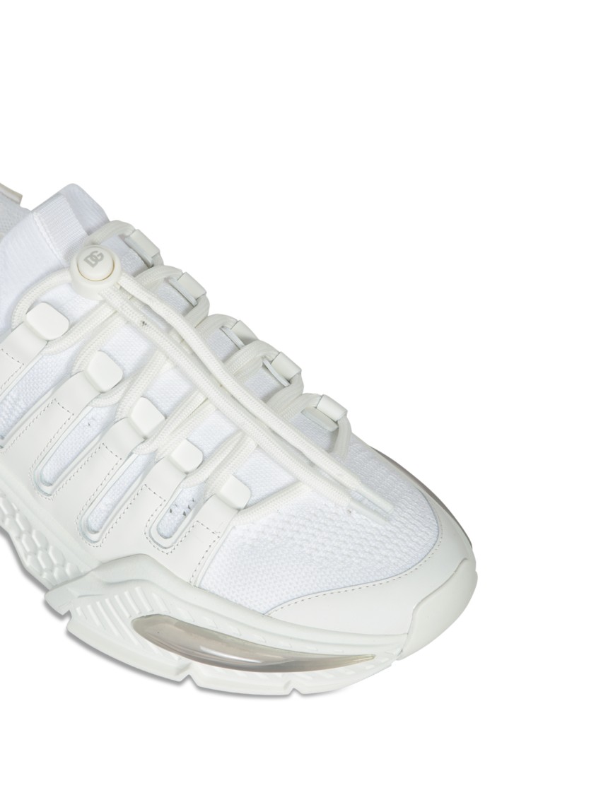 Dolce & Gabbana White Sneakers With Modern Silhouette And Unique Lacing System In White
