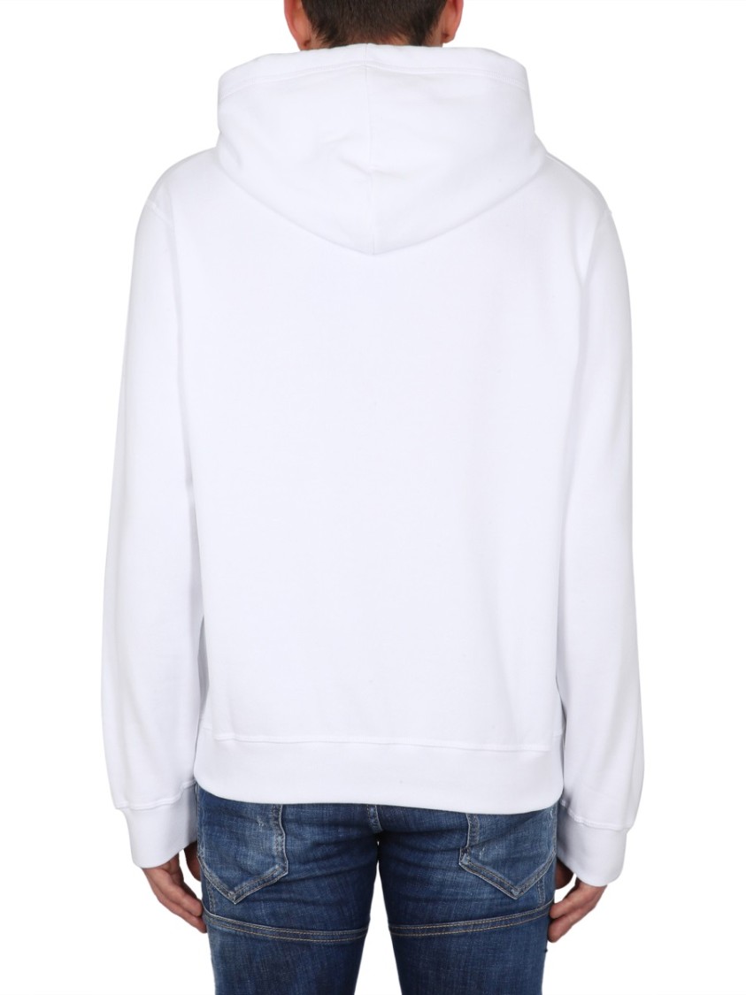 Shop Dsquared2 Relaxed Fit Cotton Sweatshirt In White
