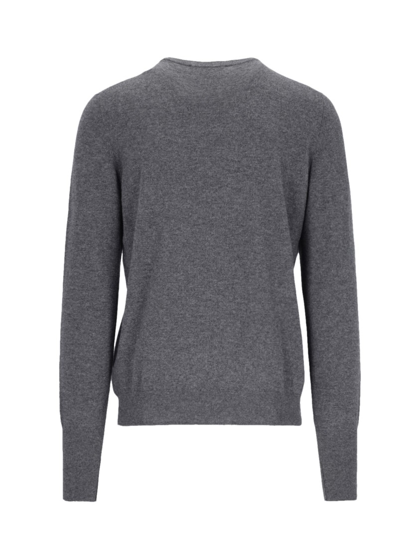 Ballantyne Basic Sweater In Gray Cashmere In Gray