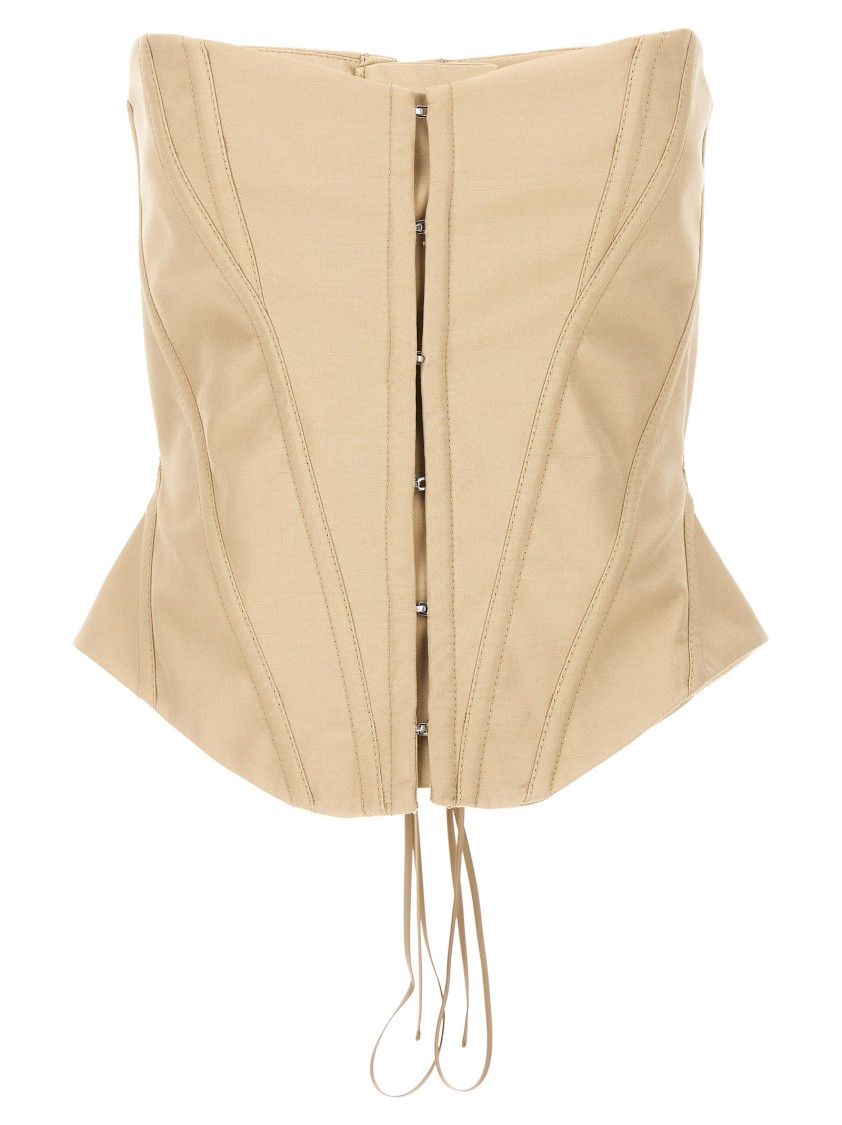 Stella Mccartney Structured Strapless Corset Top In Neutral