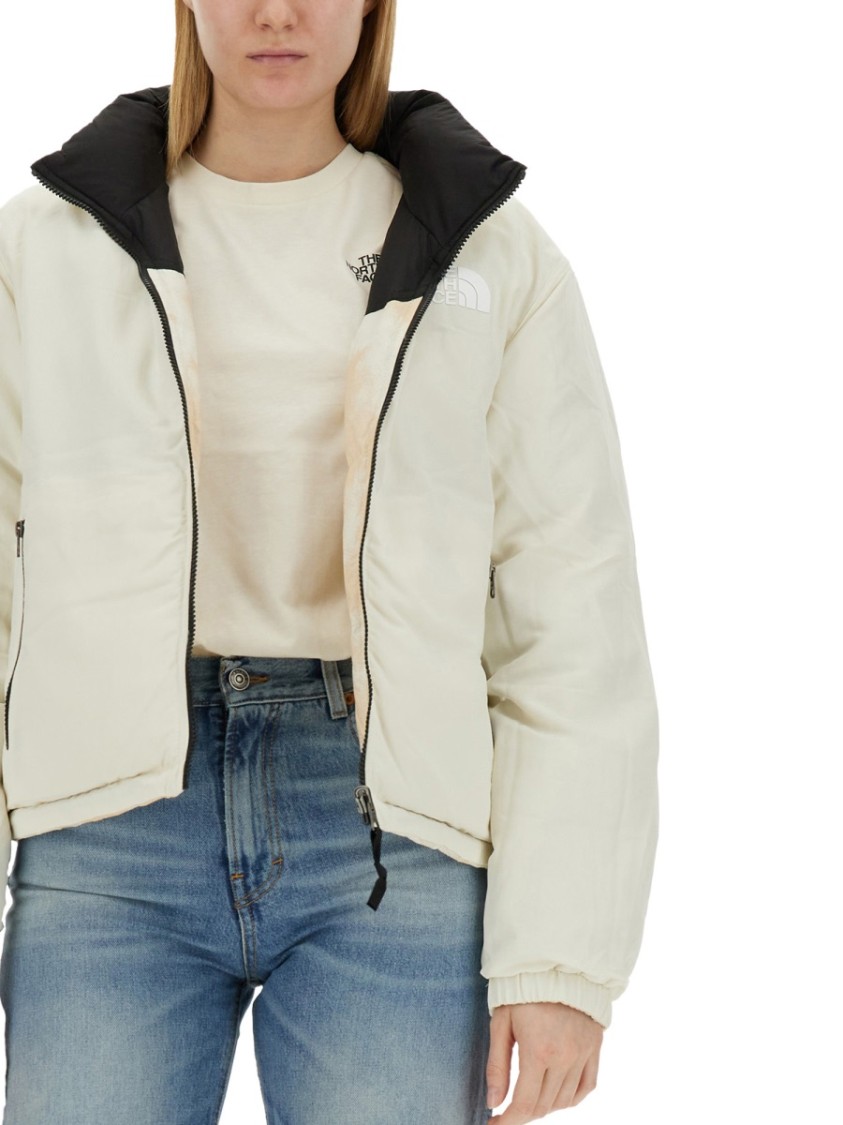 Shop The North Face Cropped Down Jacket In Multicolor