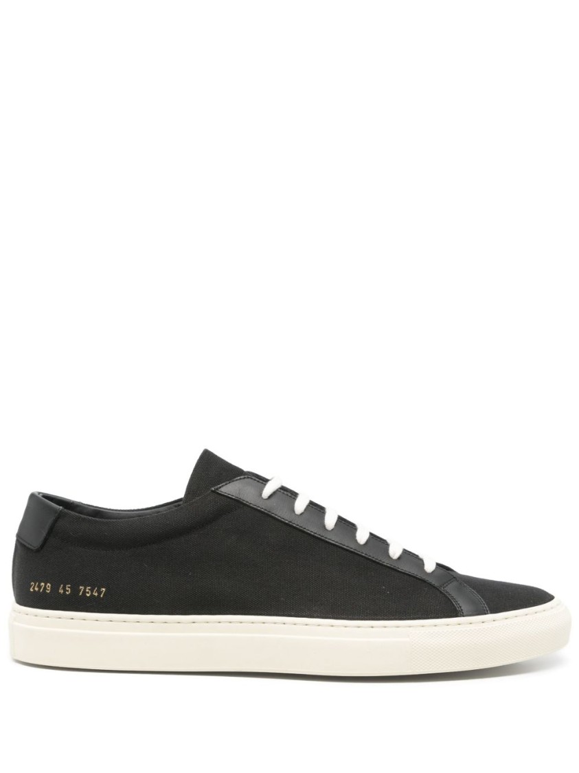 Common Projects Mens Black White Achilles Low Number-print Suede Low-top Trainers