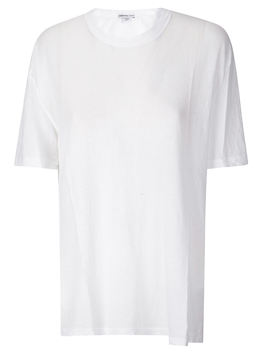 James Perse Crepe Jersey Oversized S/s Crew T-shirt In White