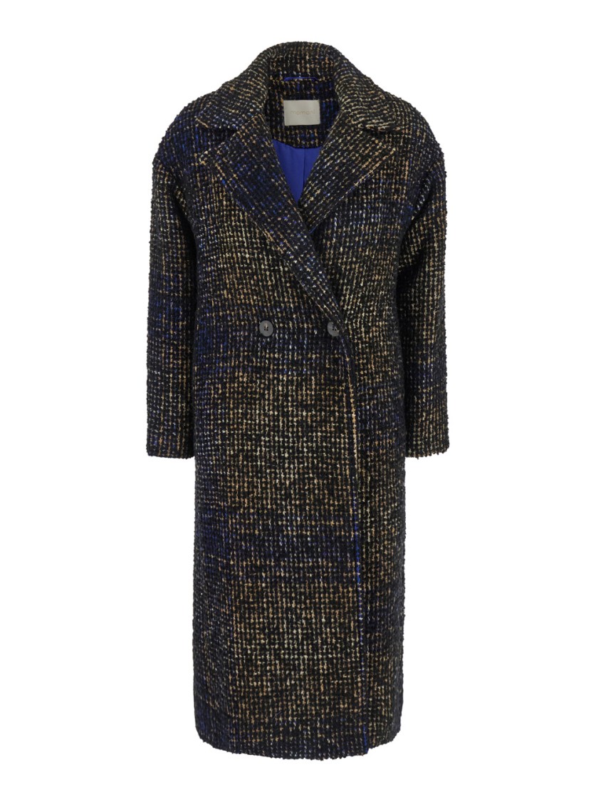 Shop Momoní Momonì Elegant Wool Blend Coat In Black