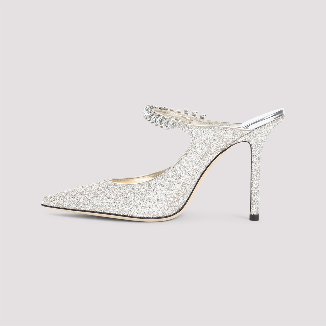 JIMMY CHOO JIMMY CHOO POINTED TOE BEIGE LEATHER MULES
