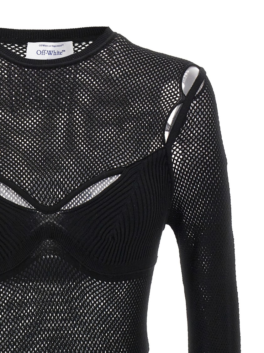 Off-white Off White "net Arrow" Top In Black