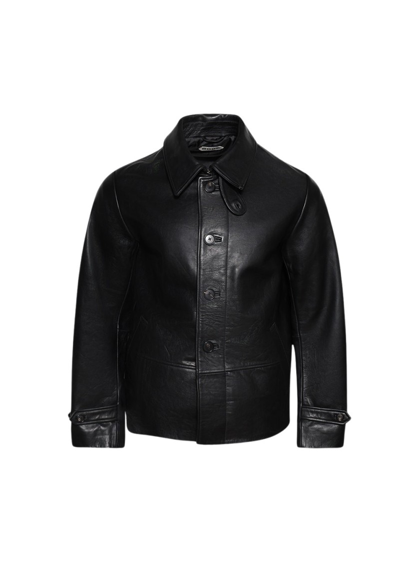Bode Button-up Leather Jacket