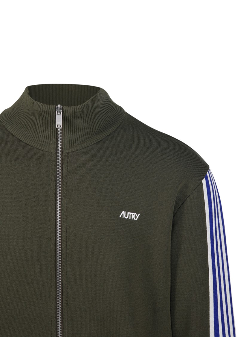 Shop Autry Full Zip Jacket With High Collar In Green