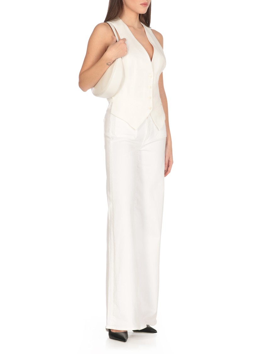 Mother Straight Wide-leg Cotton Trousers