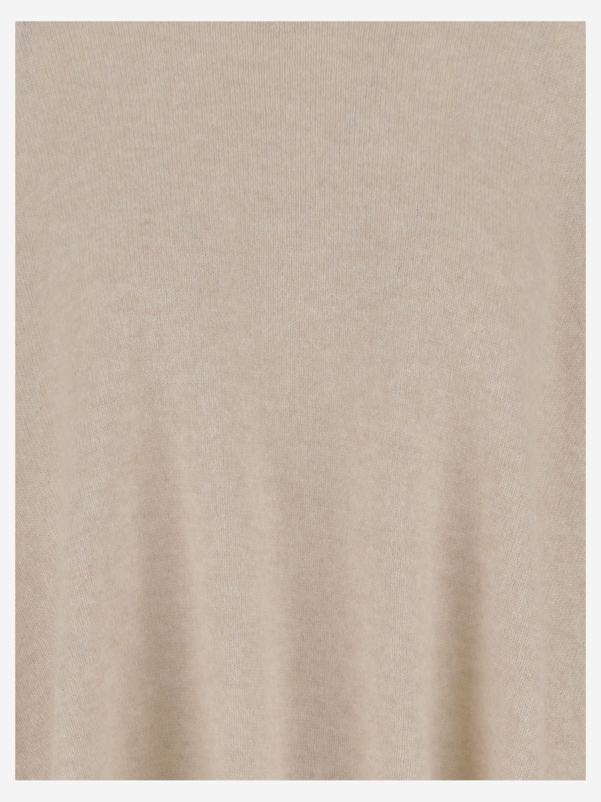 Allude Wool Blend Pullover With Rhinestones And Studs In Neutrals