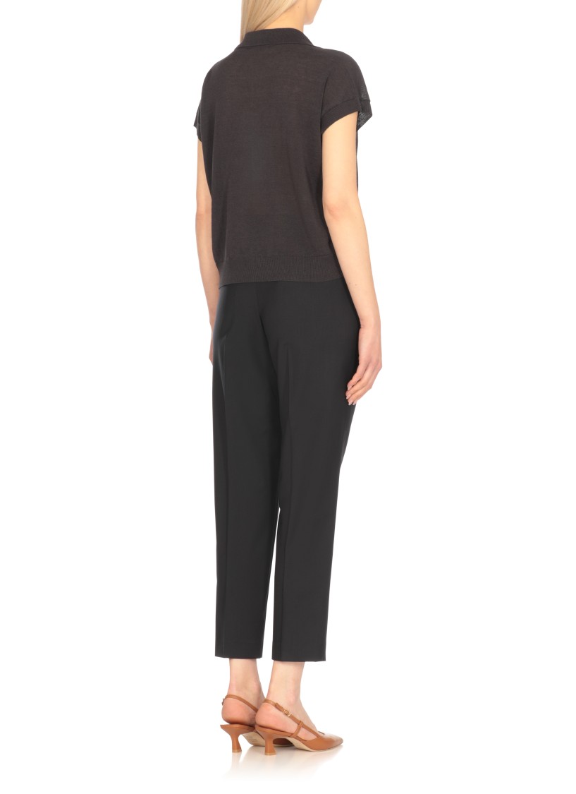 Shop Peserico Blue Linen And Cotton Sweater