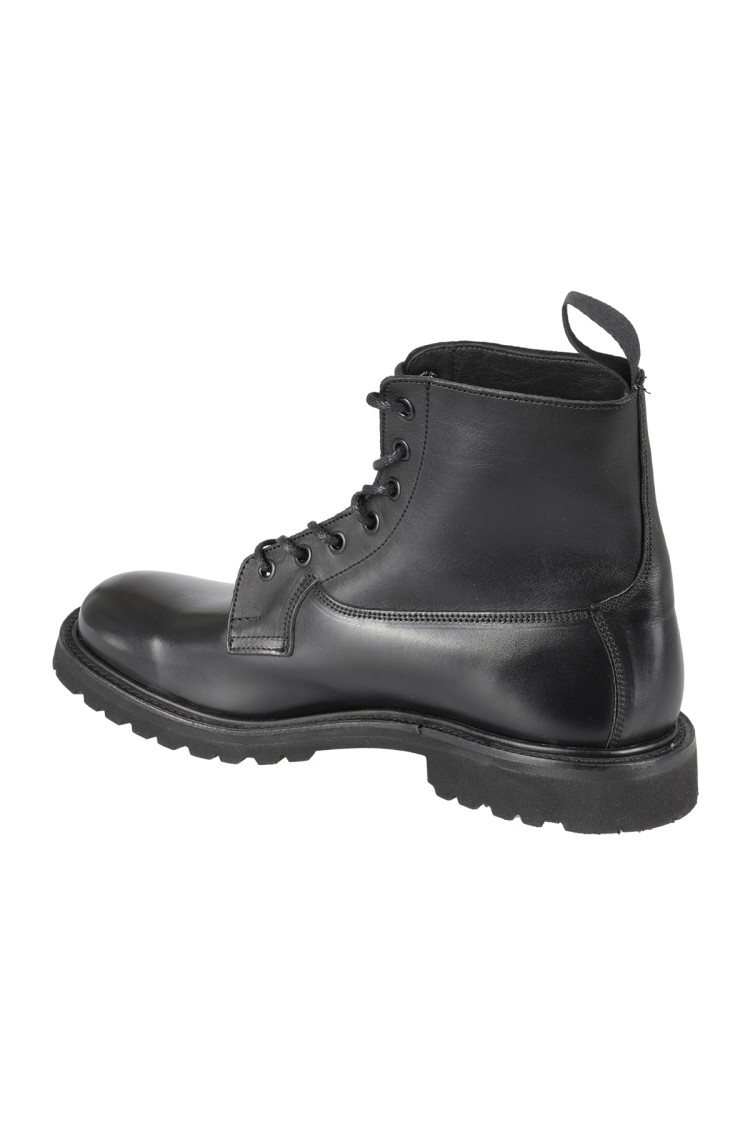 Shop Tricker's Burford Black Leather Ankle Boot With Lace-up Closure