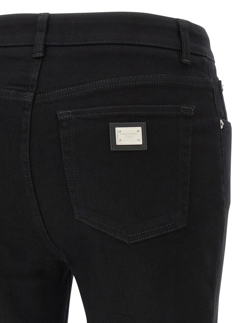 Dolce & Gabbana Slim Fit Stretch Cotton Denim Trousers In Black