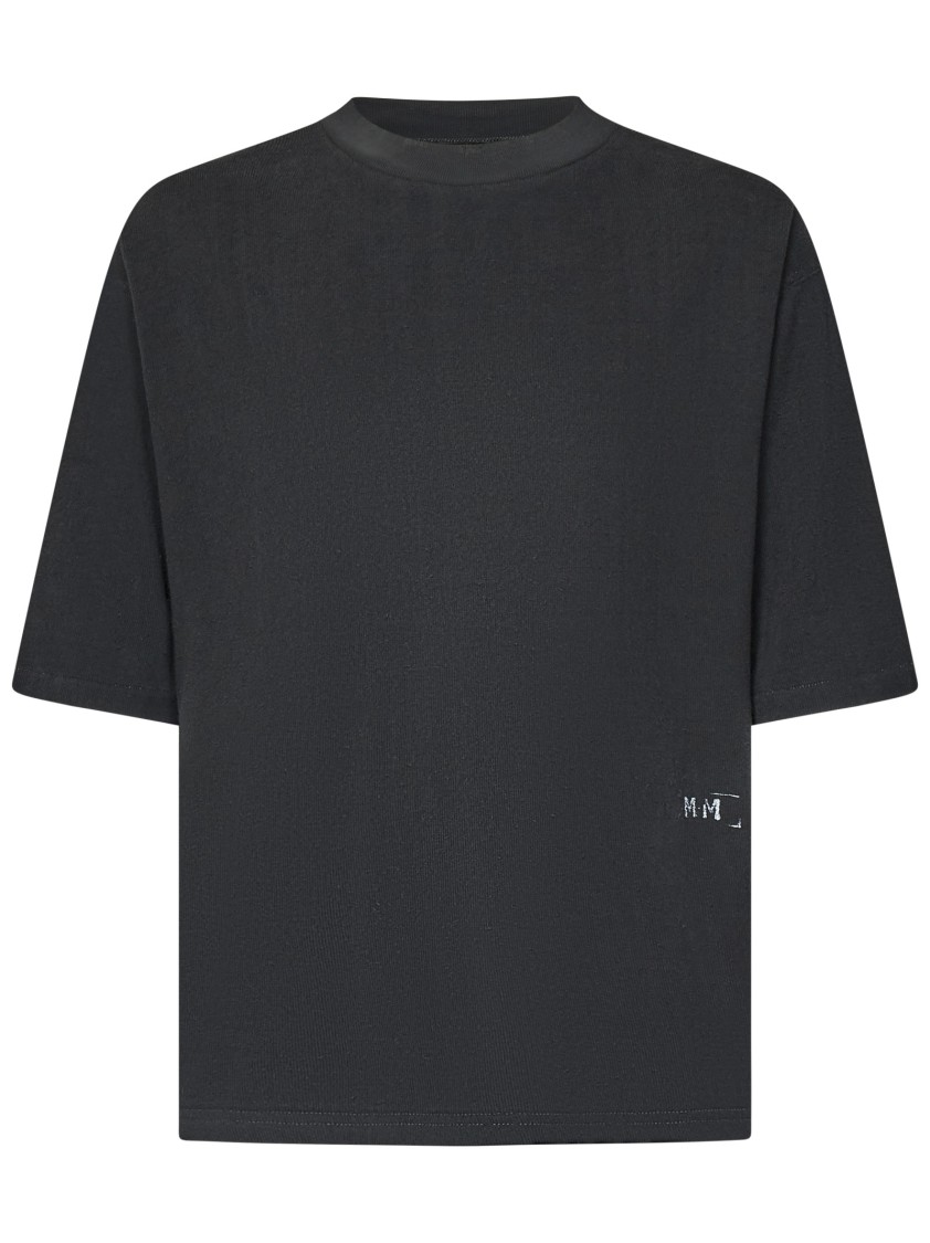 Maison Margiela Distressed Oversized Black Cotton T-shirt In Black