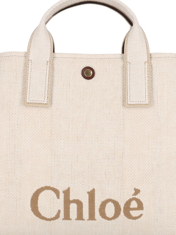 トートバッグ Chloe Structured Canvas Shoulder Bag With Leather Accents Chloé Structured Canvas Shoulder Bag With Leather Accents