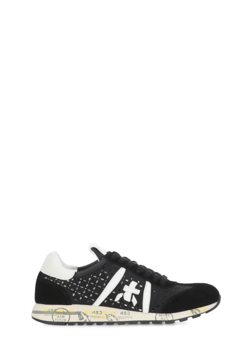 Premiata Low Top Sneakers With Contrast Heel Tab In Black