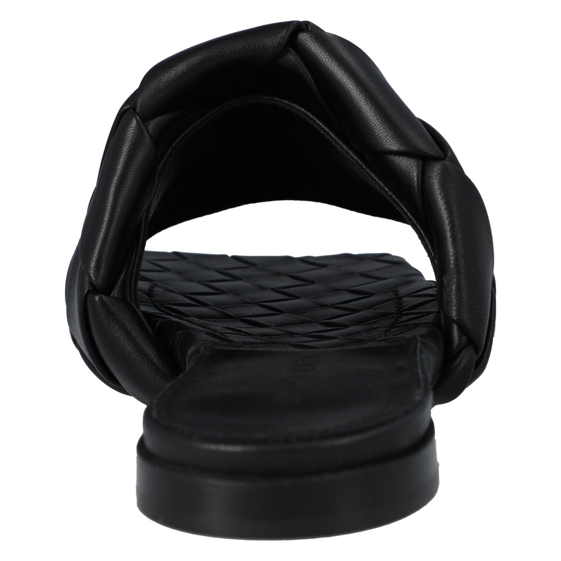 Bottega Veneta The Lido Leather Flat Sandals In Black