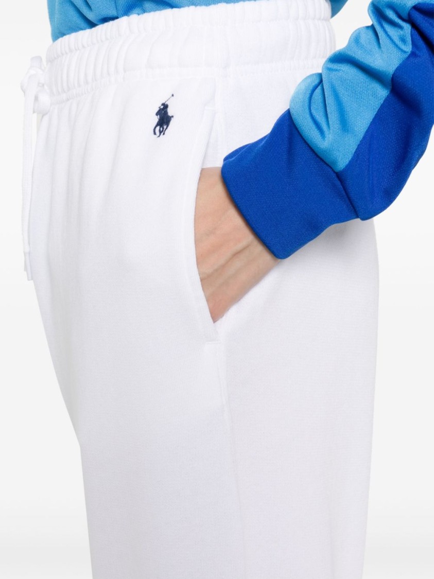 Shop Polo Ralph Lauren Relaxed Fit White Trousers With Elastic Waistband