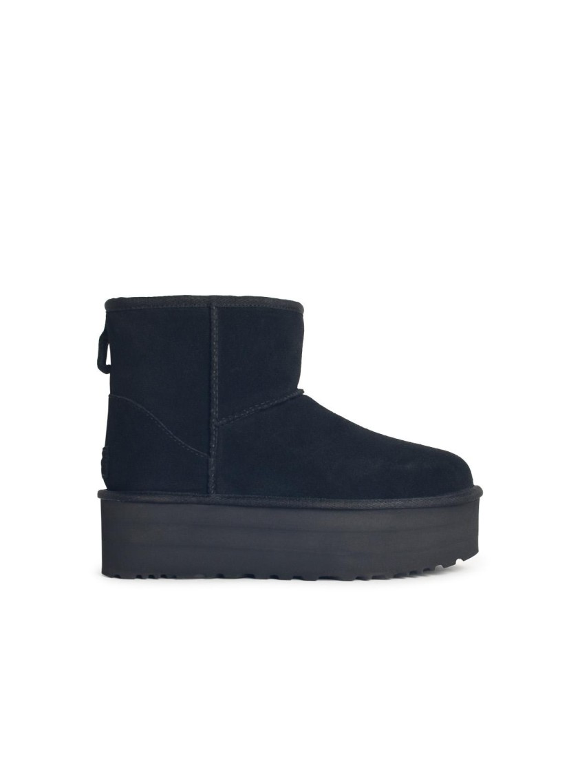 Ugg Classic Mini Platform' Black Suede Boots In Black