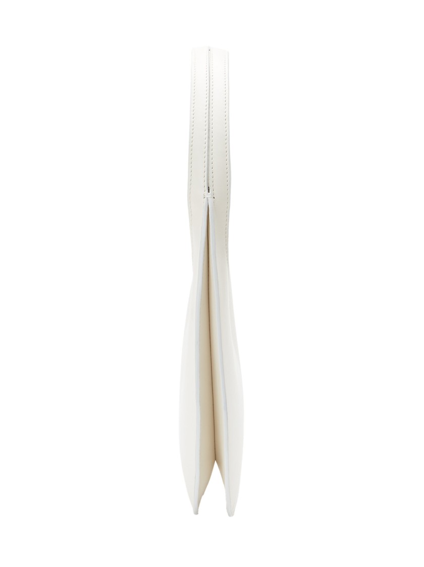 COPERNI COPERNI CURVED WHITE LEATHER HANDBAG 