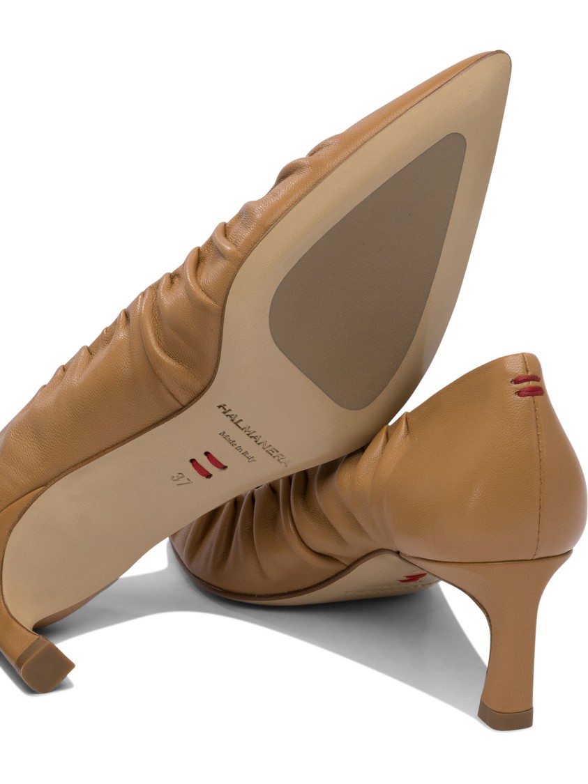 Halmanera Pointed Toe Heeled Pumps In Brown
