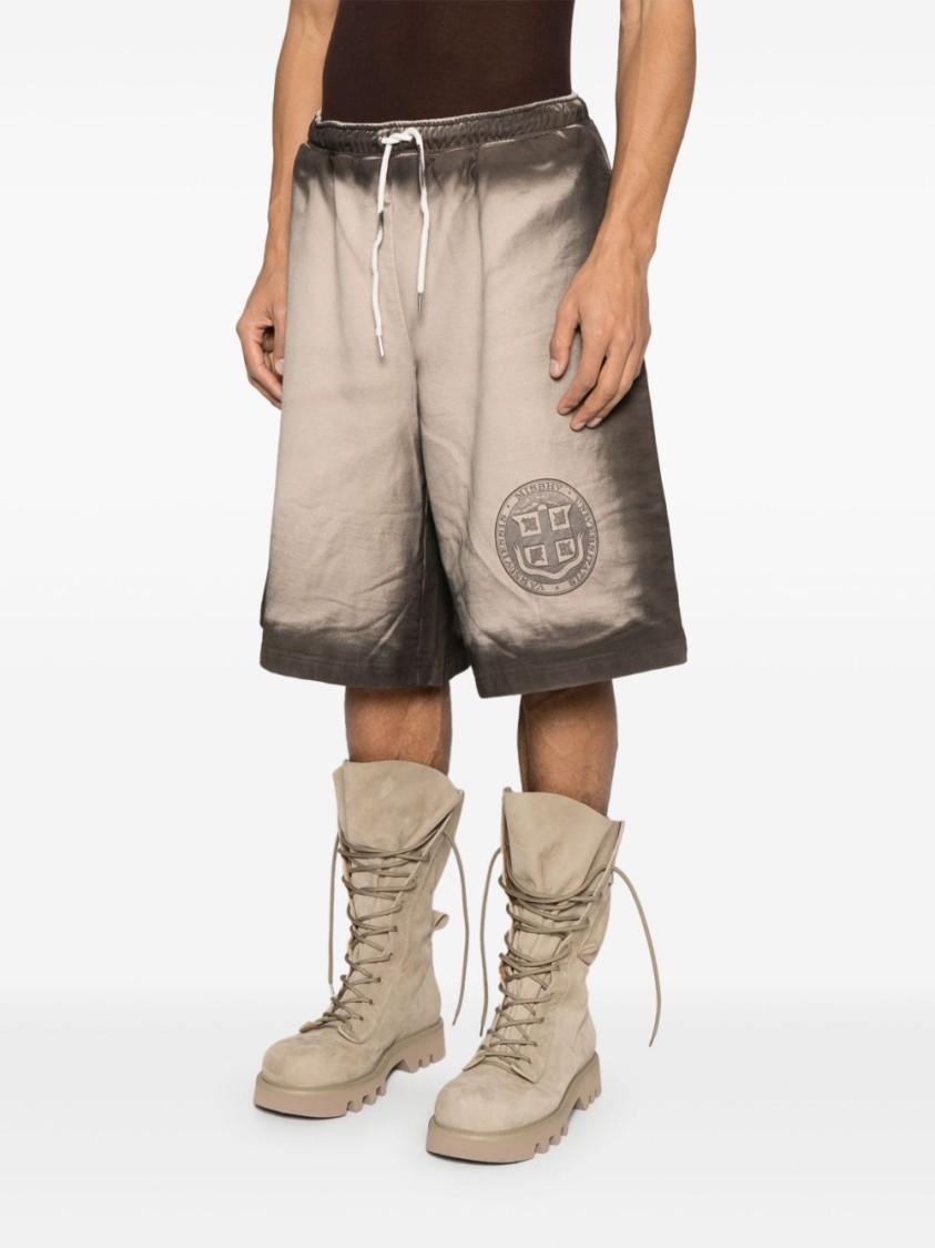Shop Misbhv Gradient Beige Shorts With Elastic Waistband In Neutrals