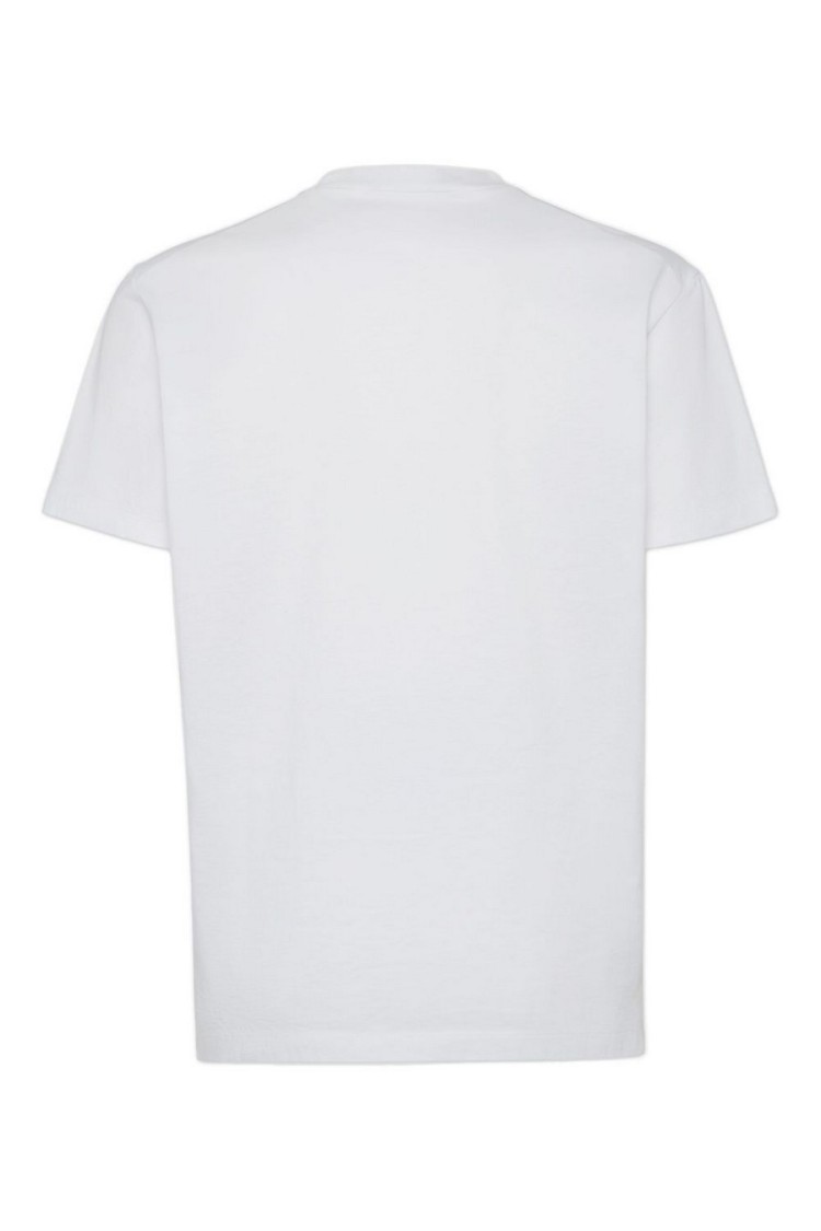 Dsquared2 White Crewneck T-shirt With Logo Print On The Front In White