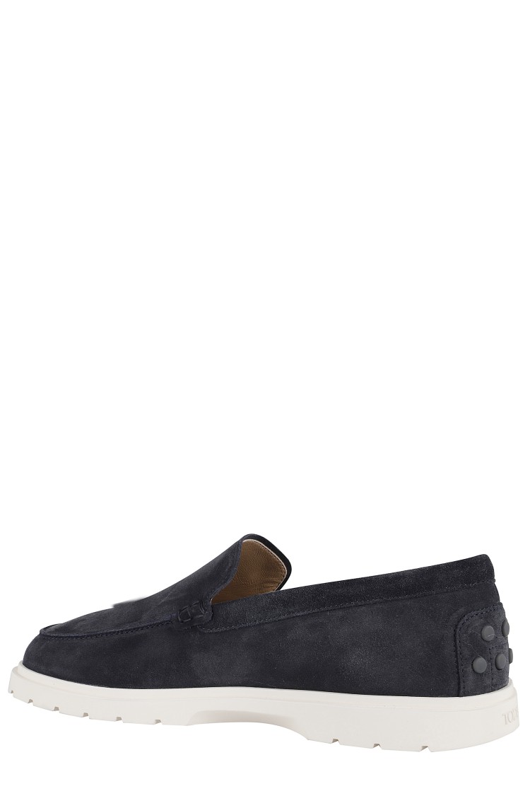Tod's Mens Tods Ibrido Almond-toe Suede Loafers In Black
