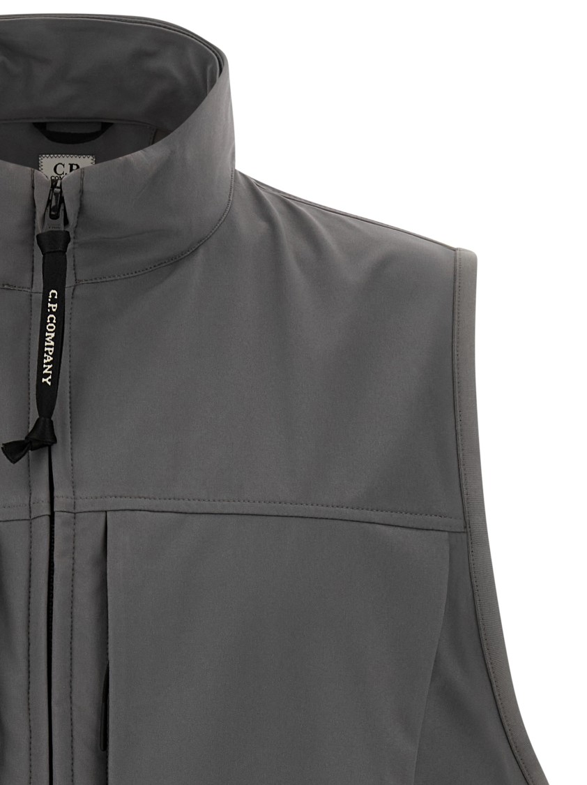 C.p. Company Shell Hooded Sleeveless Jacket In Gray