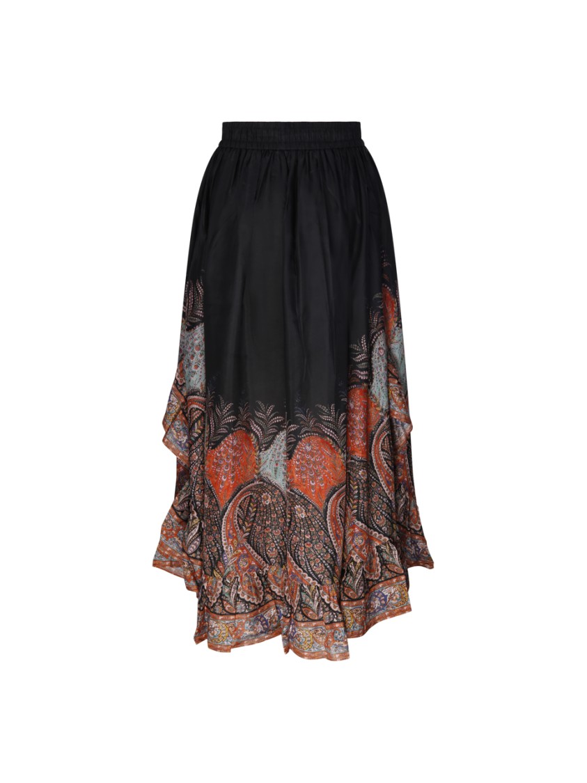 Zimmermann Rhiannon Ruffled Paisley-print Organic Silk Maxi Skirt