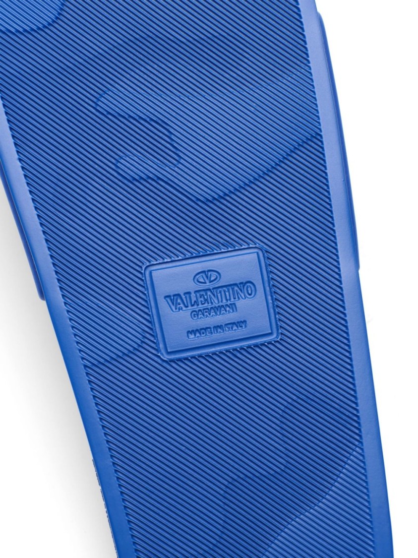 Shop Valentino Blue Bold Logo Sandals