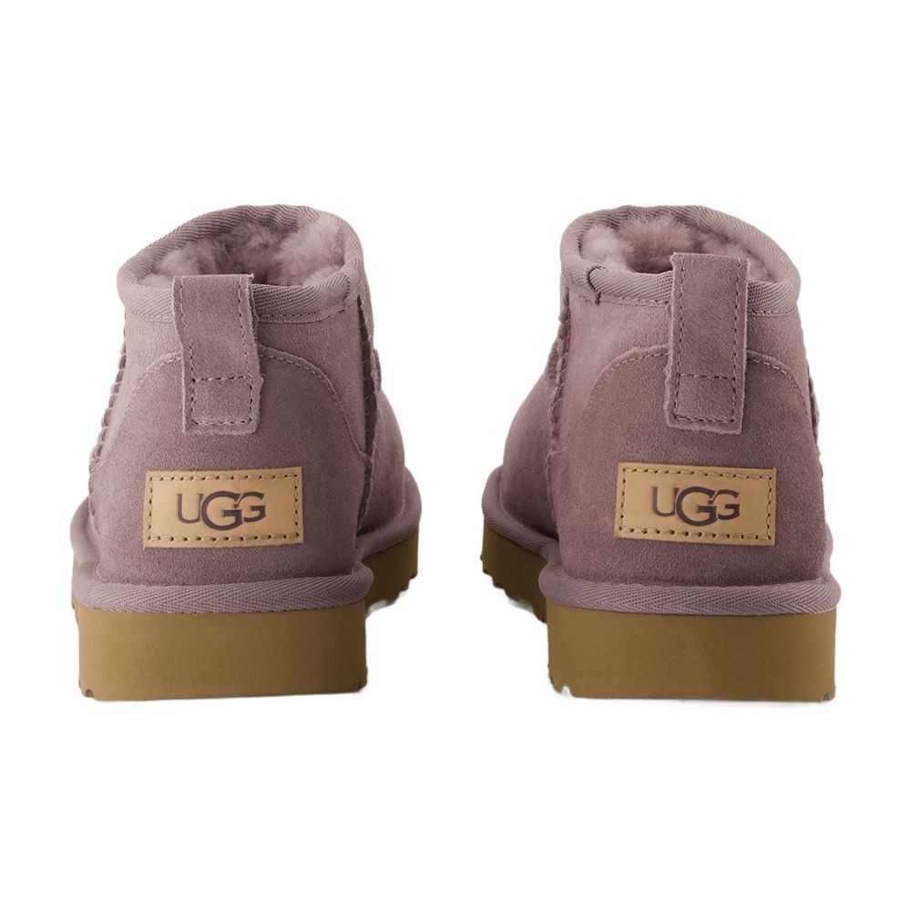 Shop Ugg W Classic Ultra Mini Boots - Leather - Purple