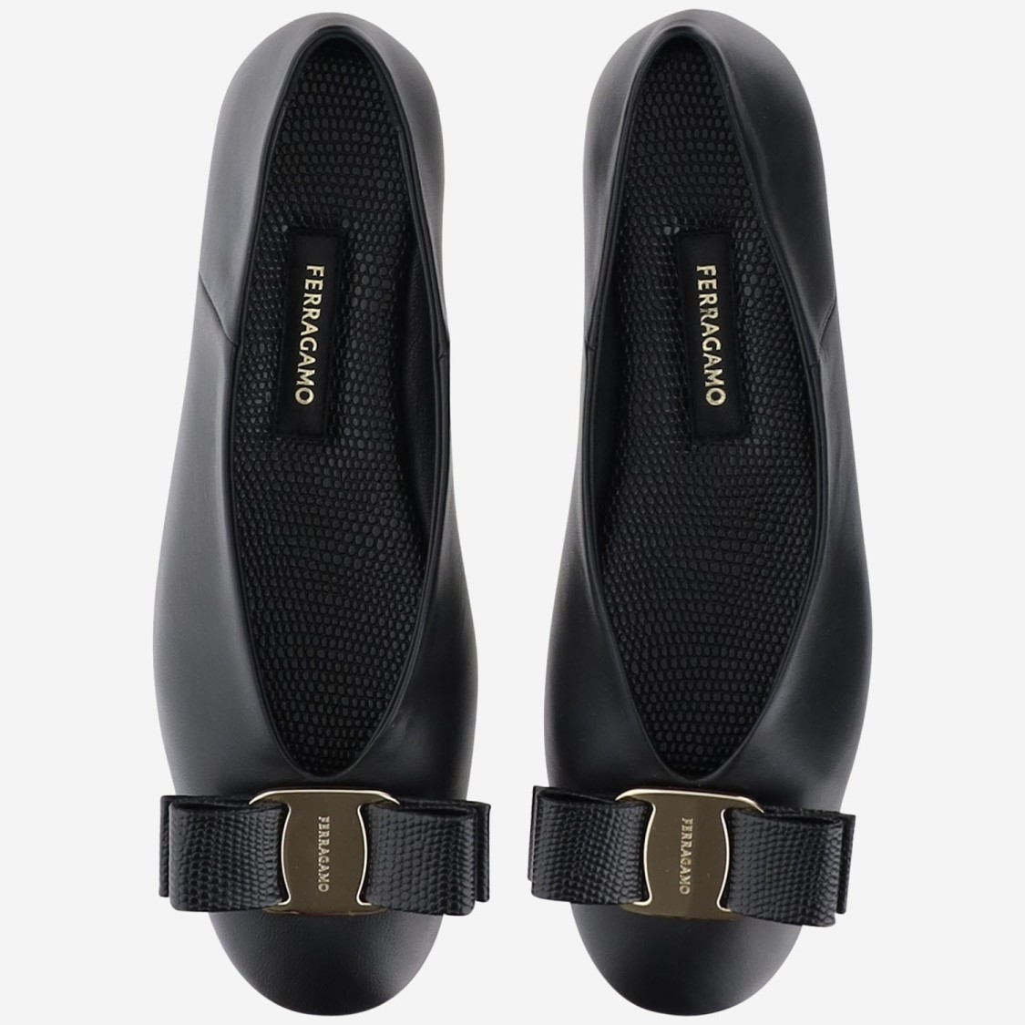 Ferragamo Vara Bow Ballet Flats In Black