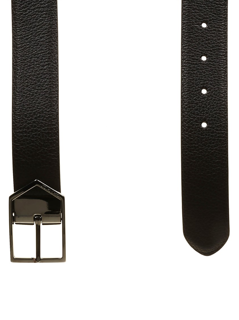 Canali Calf Leather Belt With Textured Finish