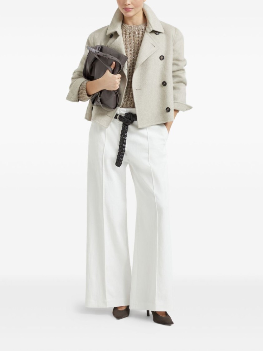Brunello Cucinelli Textured Ribbed Sweater With Shimmering Threads In Brown
