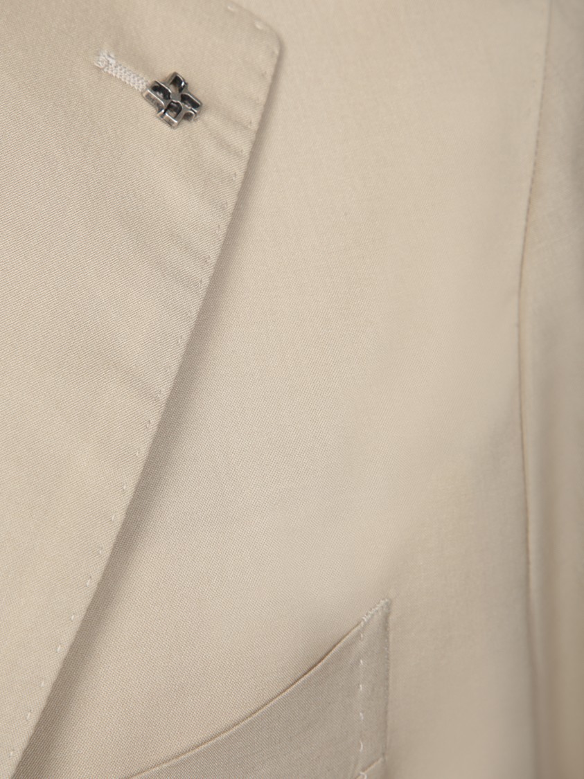 Shop Tagliatore Beige Tailored Blazer With Notch Lapel In Neutrals